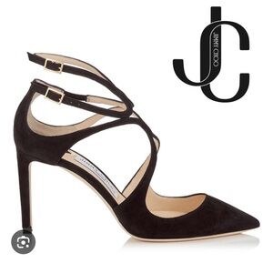 NWT Jimmy Choo Black Suede Lancer 85 Heels Sz 39
